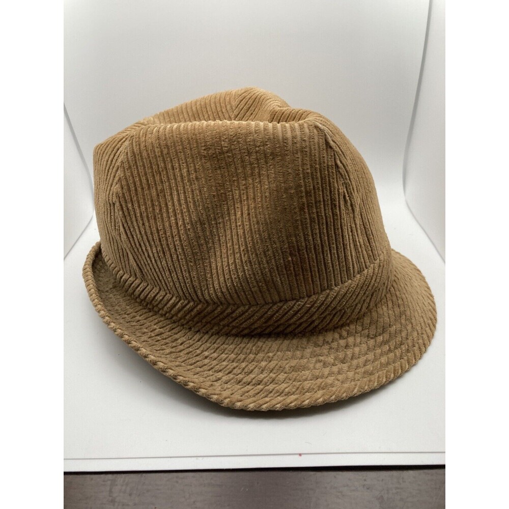 Vintage,  1960's Tan Corduroy Fedora, Size 7, Europe